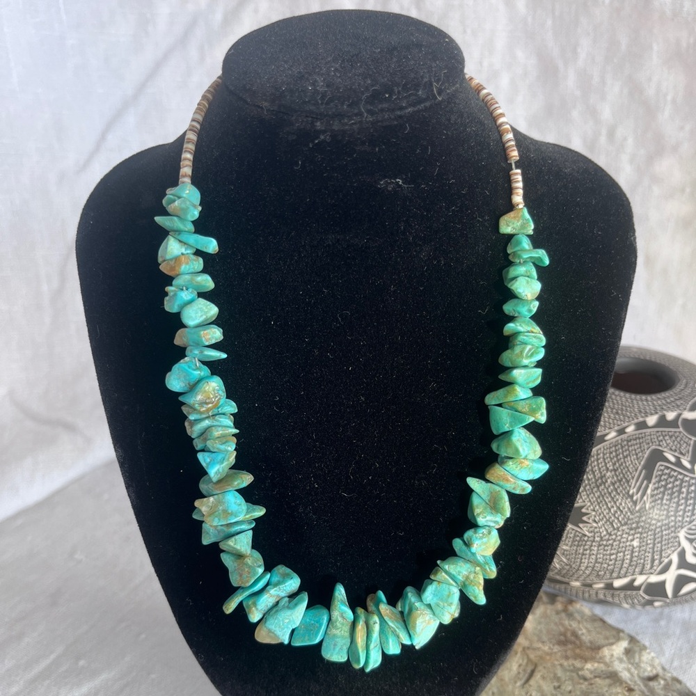 Vintage Chunky Turquoise Beaded Necklace